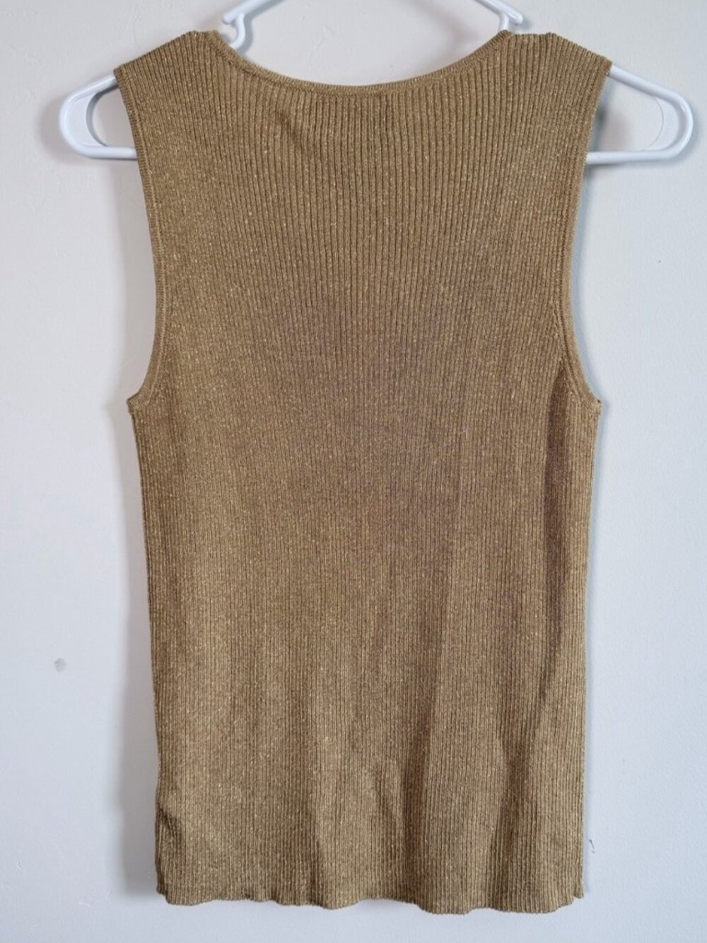 Metallic Tan Ribbed Tank Top - Picture 2 of 3